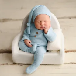 ❤️Newborn Photography Clothing Hat+Jumpsuit 2Pcs/set Baby Photo Props Accessories Studio Infant Shoot Clothes Outfits Fotografia