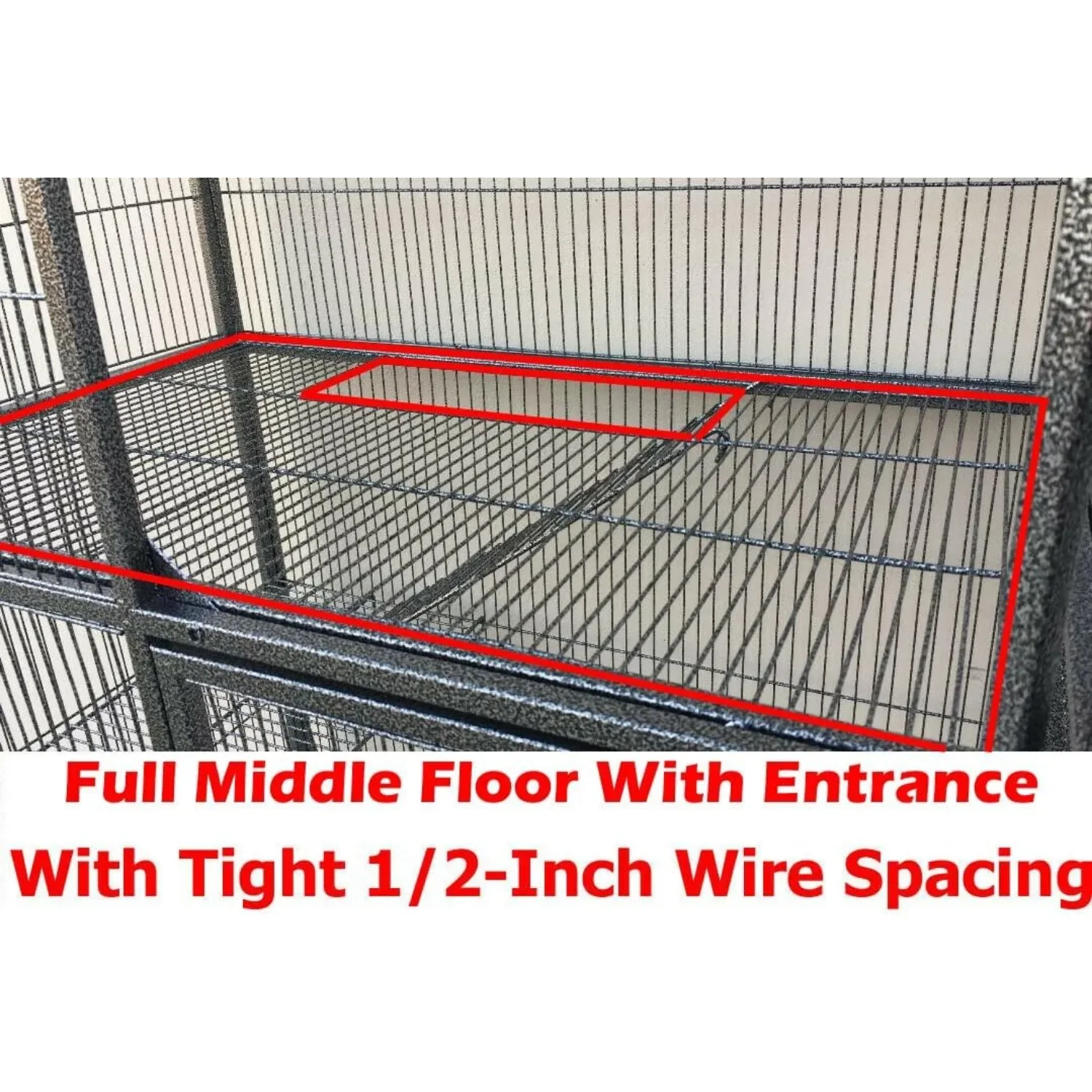 Two Story Extra Large 4-Level Double Front Doors Wrought Iron Cage Tight 1/2-inch Spacing Rolling Stand Hammock 4