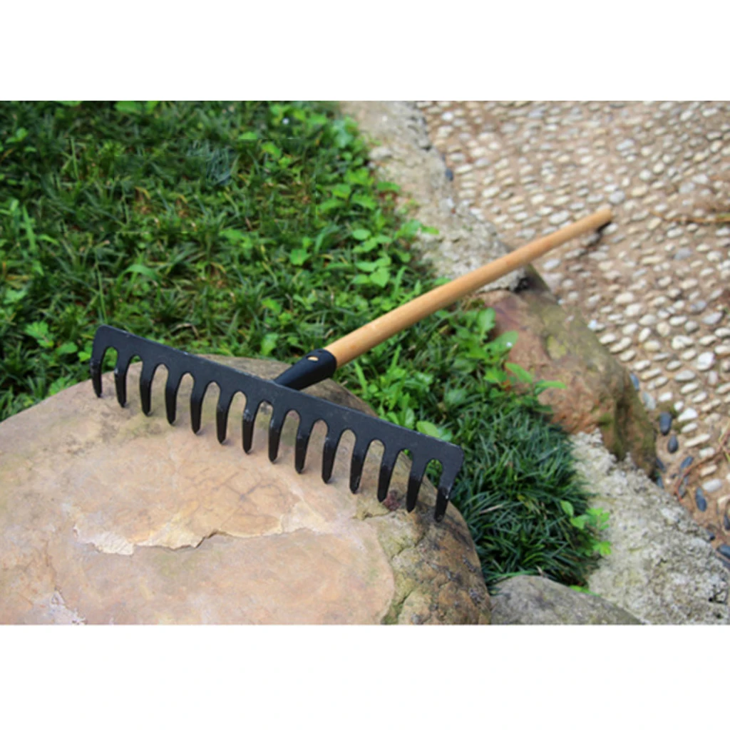 Replacement 14 Tooth Lawn Rake Head-for Garden Grass Leaves Leaf Lawn