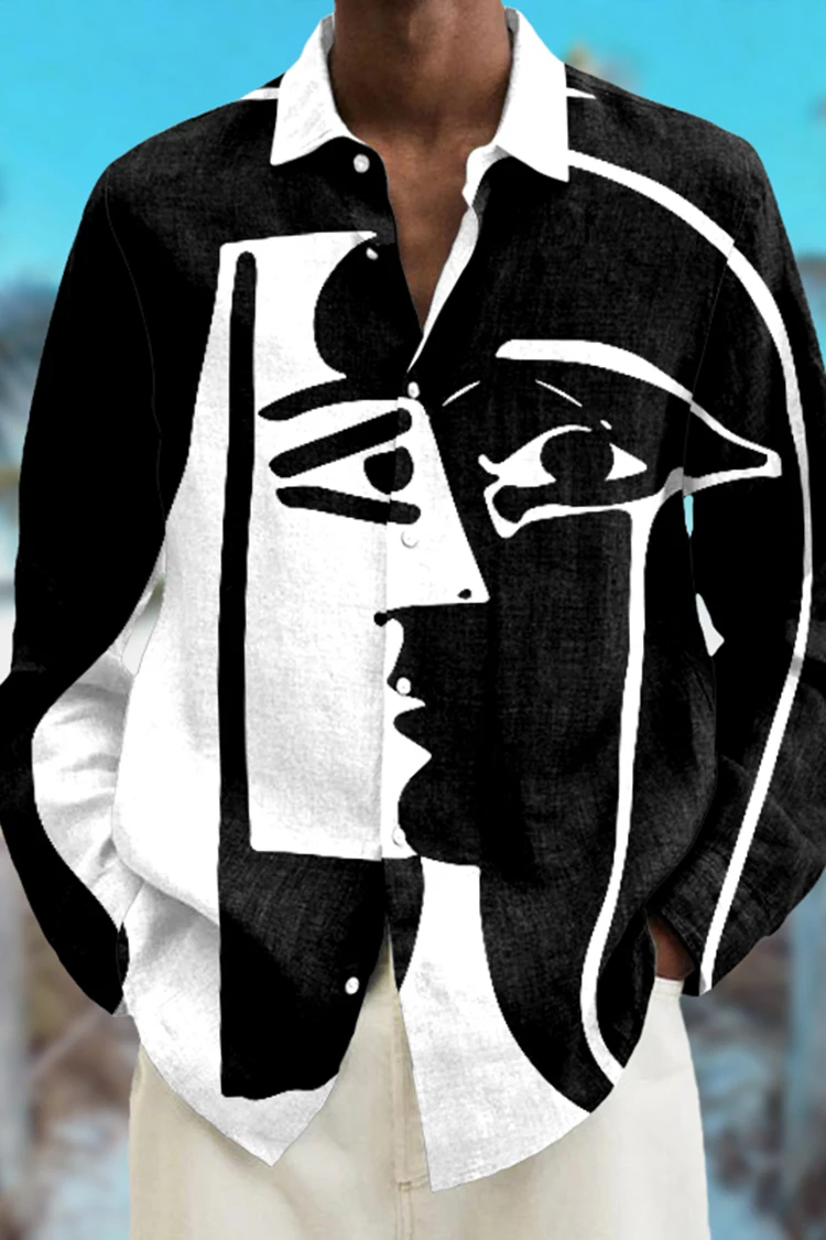 2023 Fashion Abstract 3D Printed Long sleeved Shirt Holiday Party Top Men's Clothing Extra Large T-shirt Harajuku Camissa