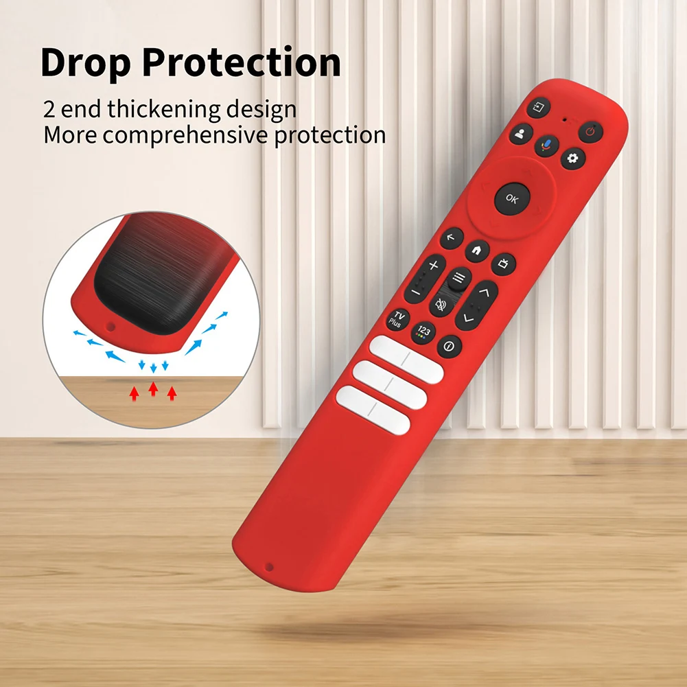 Silicone Cover with Lanyard Protective Case Anti Slip Television Remote Cover for TCL RC813 RC902V RC923 Remote Control