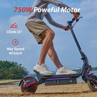 Trottinette électrique iScooter W8 750W pour adultes, batterie 48V 14Ah, autonomie maximale de 40 km, pneus pneumatiques de 9,3 pouces, double suspension tout-terrain, trottinette électrique pliable pour les trajets quotidiens avec écran intelligent et contrôle par application pour les déplacements en ville 2
