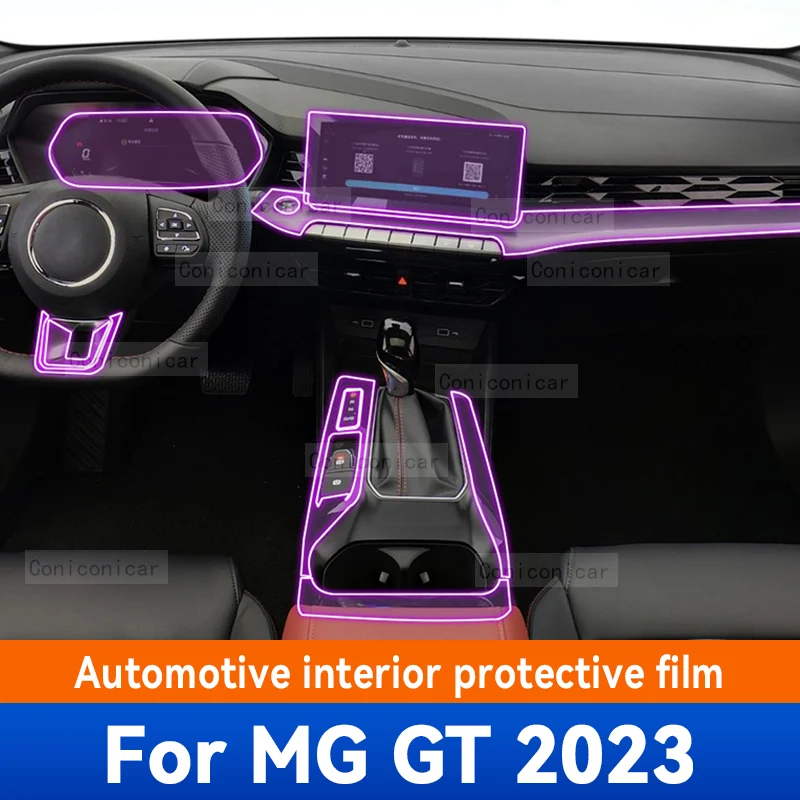 

For MG GT 2023 Car Interior Center Console Transparent TPU Protective Film Anti-scratch Repair Film Refit Accessories