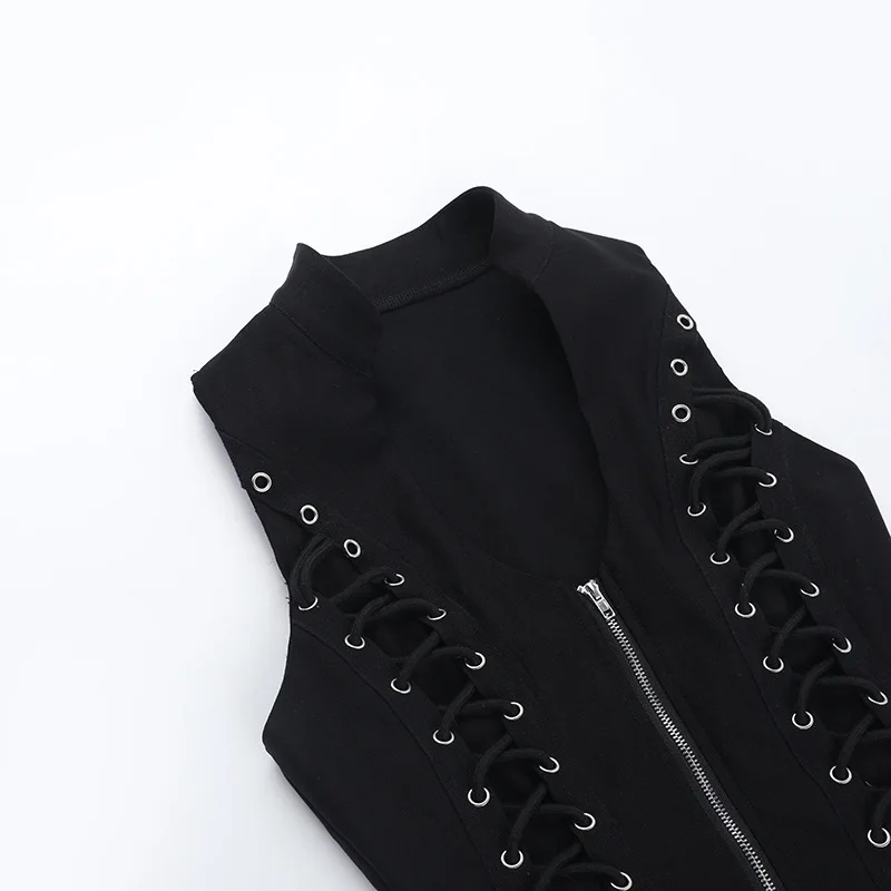 Women's Gothic Zip Slim Tank Top