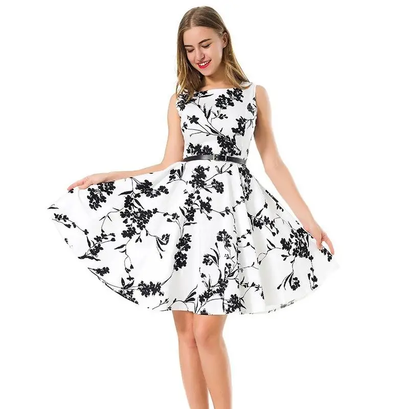 Light Green Sleeveless Women Dress Retro Vintage 1950s 60s Rockabilly