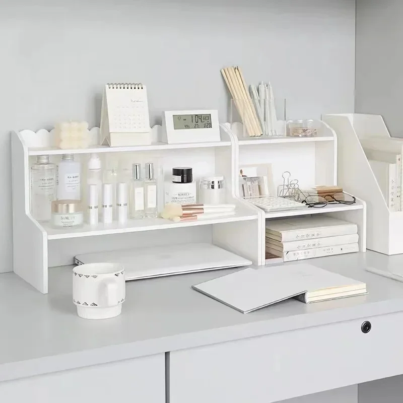 Enhanced Two-Layer Desktop Organizer Shelf for Home and Office Storage