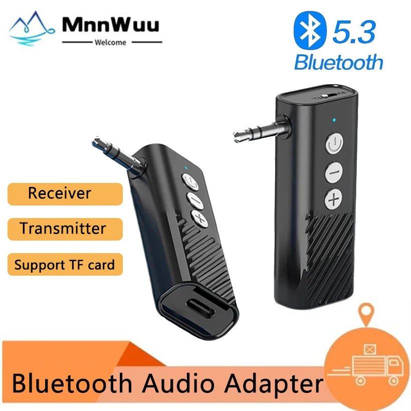 3 IN 1 Wirless Receiver Transmitter Bluetooth 5.3 Support TF Card Transmission With 3.5MM Metal For TV Headphones Car