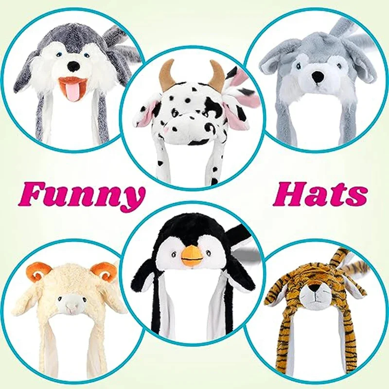 Adorable Moving Bunny Ears Hat-Kawaii Plush Toy Gift for Children, Kids, and Adults-Fun Cartoon Cap for Playtime
