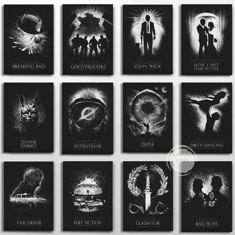 

Black White Classic Movie Dune/Pulp Fiction / Breaking Bad Print Art Canvas Poster For Living Room Decor Home Wall Picture