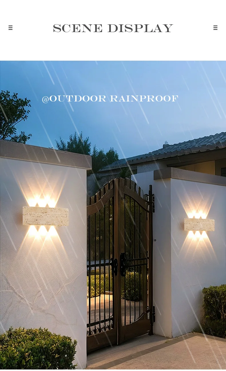 Wabi Sabi Outdoor Stone Strip Wall Lamp view 5