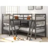 L Shaped Bunk Bed for 4, Quad Bunk Bed Twin Size, Wooden Bunk Bed Frame for Kids Teens Adults - Gray 1