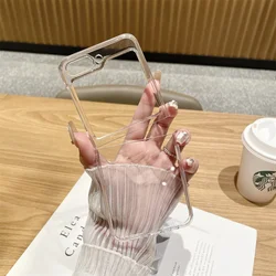 Ultra Thin Matte Shockproof Semi-Transparent Case for Samsung Z Flip 5 (Clear)