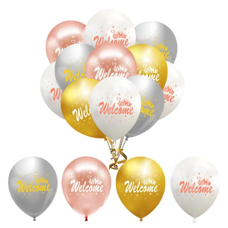 

10Psc/Set 12 Inches Welcome Home Theme Latex Balloons For Relocation Deployment Return Home Graduation Family Party Decorations
