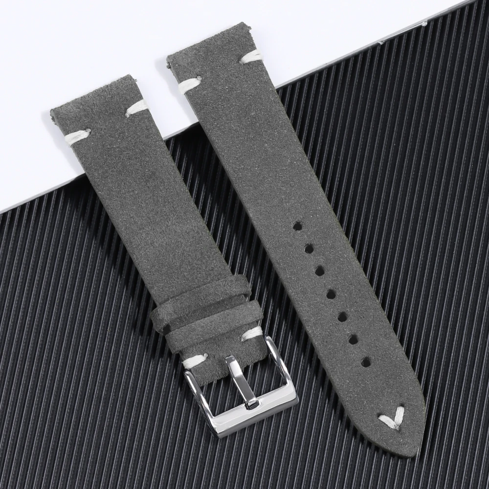 Vintage Handmade Suede Soft Watch Strap with Quick Release