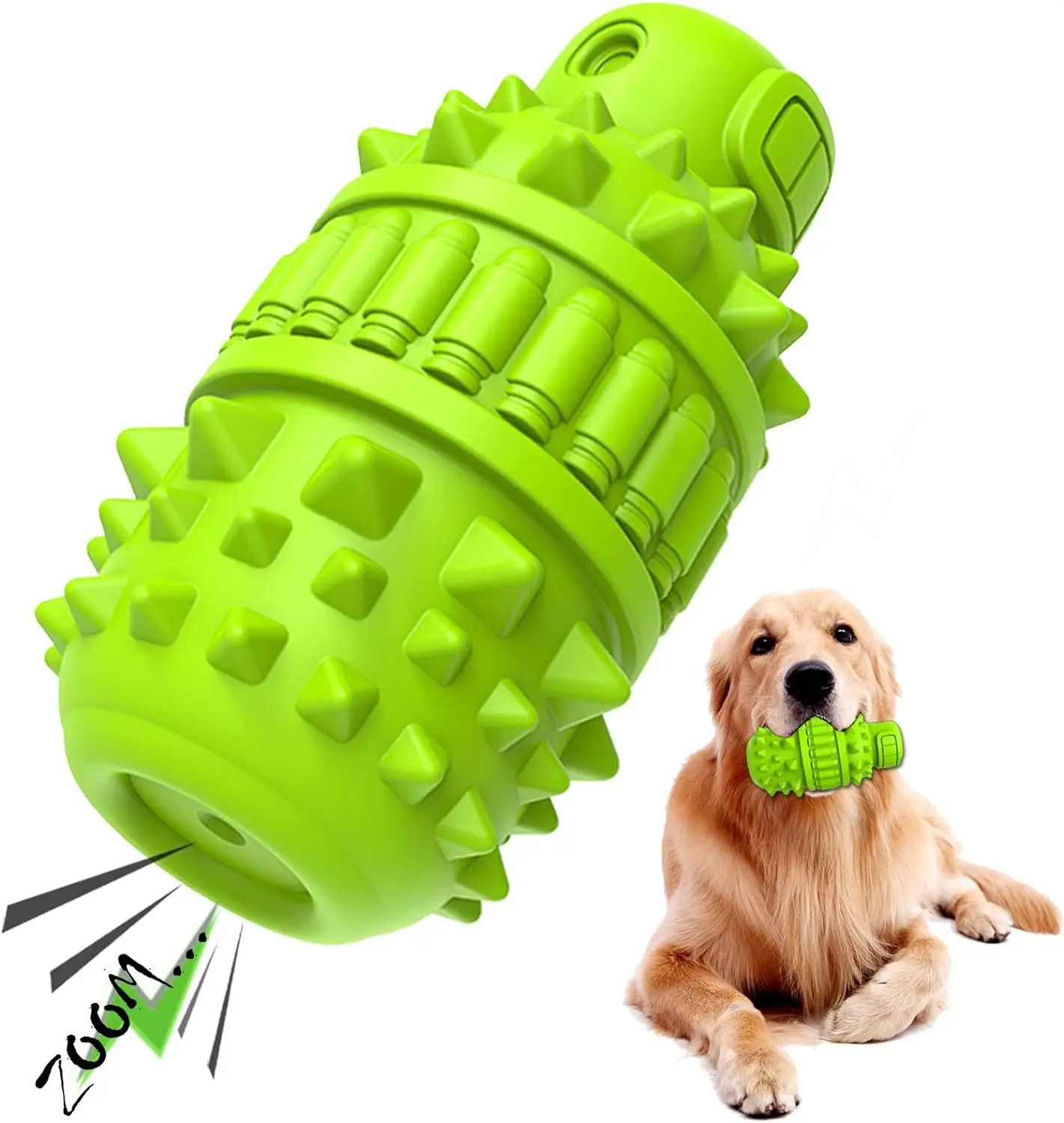 Natural Rubber Dog Chew Toys, Squeaky Ball, Dog's Birthday Gift, Canine Dog Interactive, Durable Toothbrush Toys