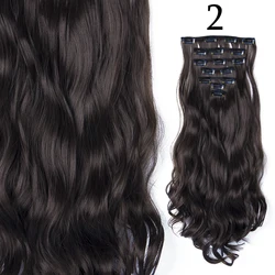Long Straight 24-Inch Synthetic Hair Extensions with 16 Clips - Blonde & Black Heat Resistant Hairpiece - 24inches (2)
