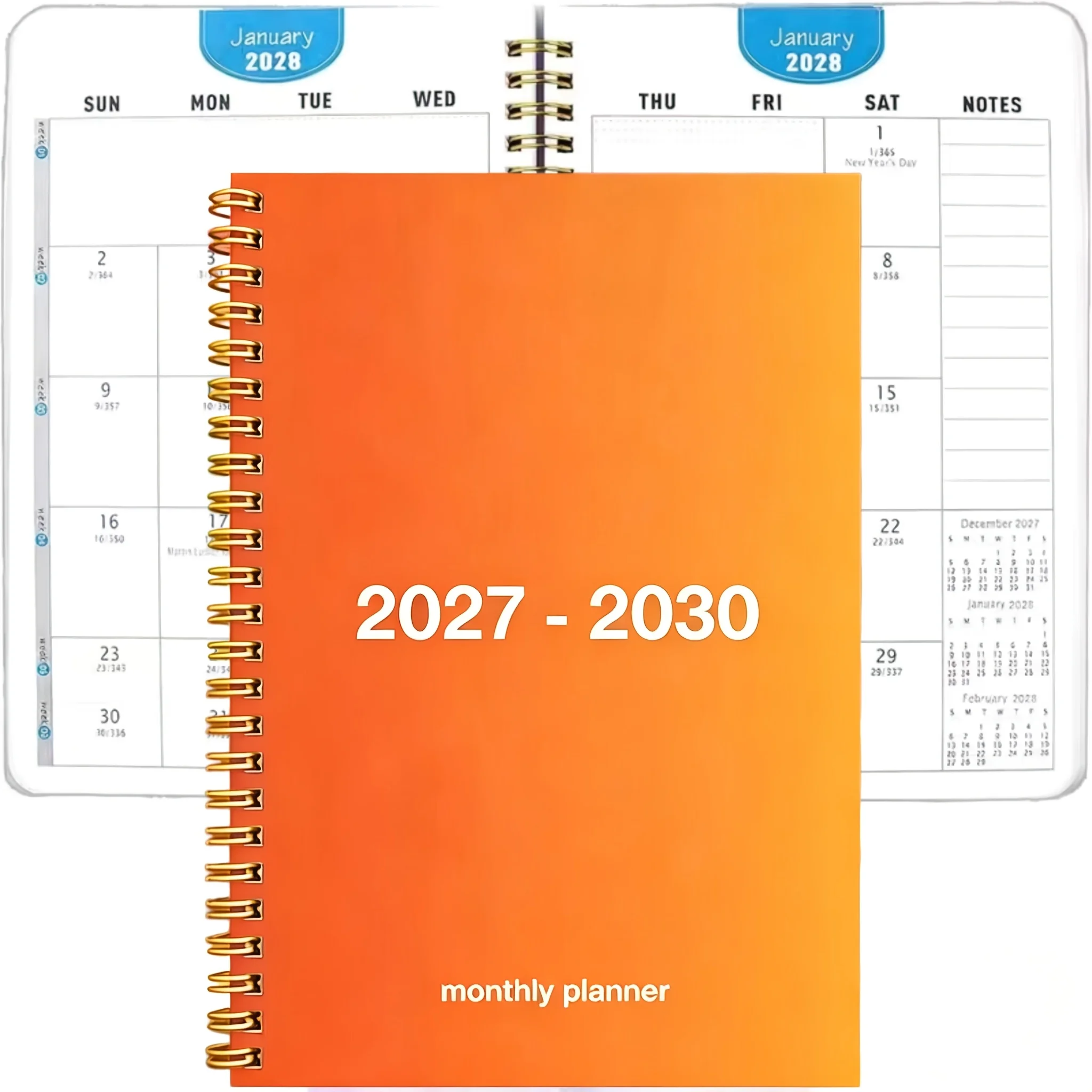Agenda Mensile 2027-2030, Pianificatore a Spirale per 4 Anni, Libro Agenda a Lungo Termine con Sezione per Appunti - immagine 4