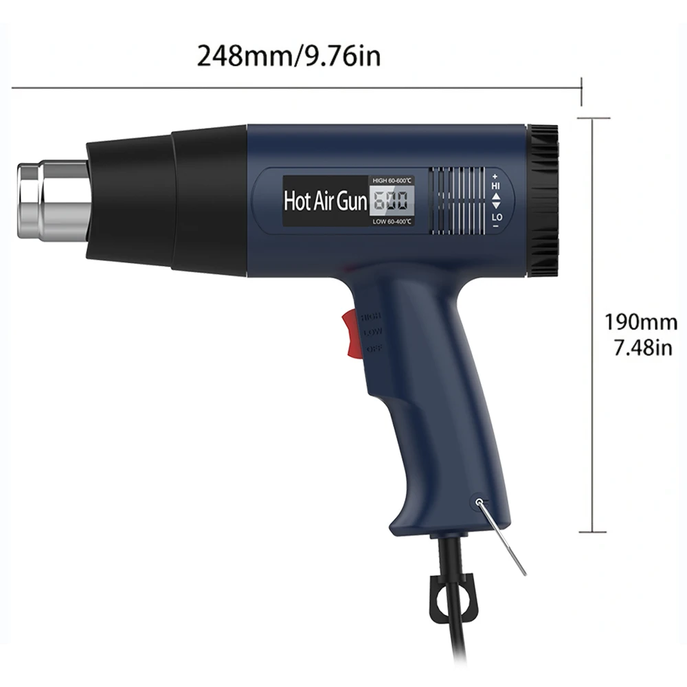 Electric Heater Heat Gun Variable Temperature for Professional Hot Air Gun of Shrinking PVC Degumming Desoldering 220V 2000W