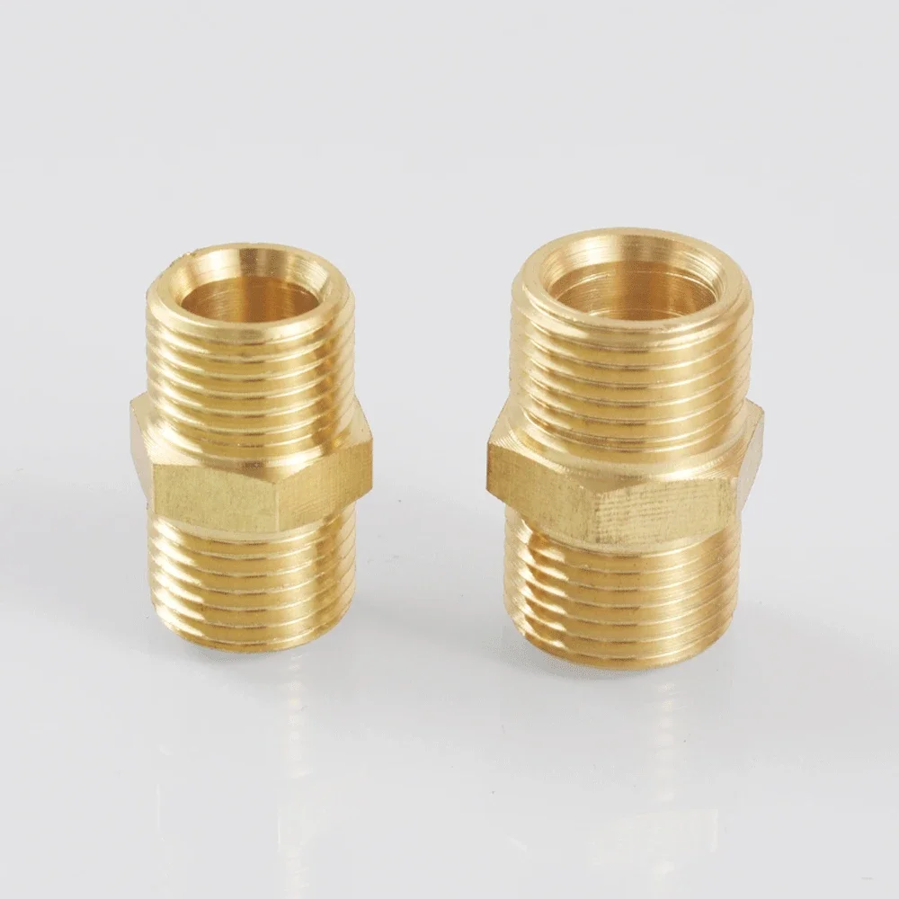 Brass Pipe Fitting Male Hex Nipple Connector Coupler M8 M10 M12 M14 M16 M18 M20 Metric 1/8 1/4 3/8 1/2 3/4 BSP