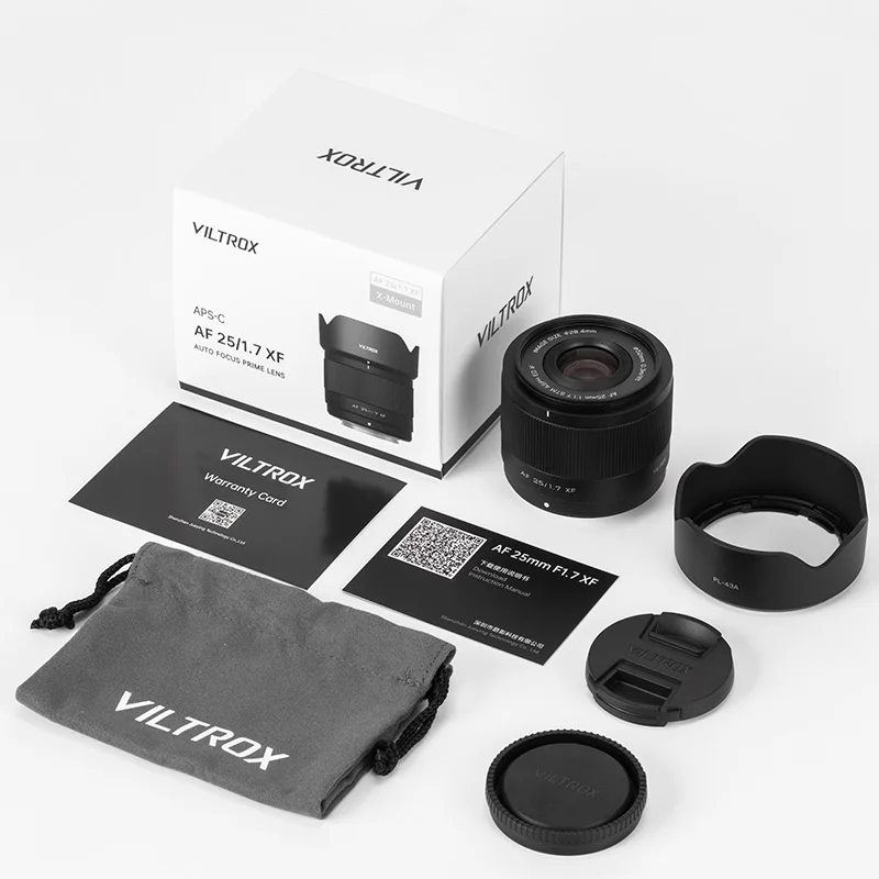 VILTROX AF 25mm F1.7 E, 후지 XF, 니콘 Z 마운트 APS-C 카메라용 경량 대구경 프라임 렌즈