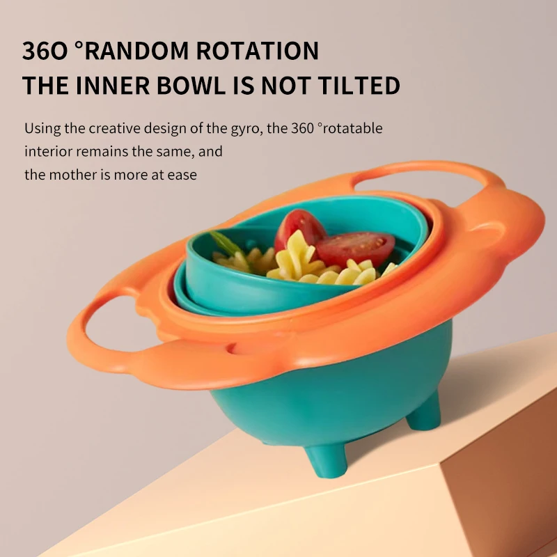 Rotary Feeding Bowl Baby CHILDREN'S Bowl 360 Degree Rotation Gyro Bowl Lion Balance Do Not Pour Anti-scald and Anti-fall Eating