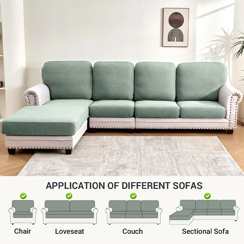 Jacquard Luxury Sofa Covers Elastic Sectional Sofa Seat Case Solid Colors Couch Covers for Sofas Living Room Chaise Lounge Pets 2