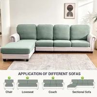 Jacquard Luxury Sofa Covers Elastic Sectional Sofa Seat Case Solid Colors Couch Covers for Sofas Living Room Chaise Lounge Pets 2