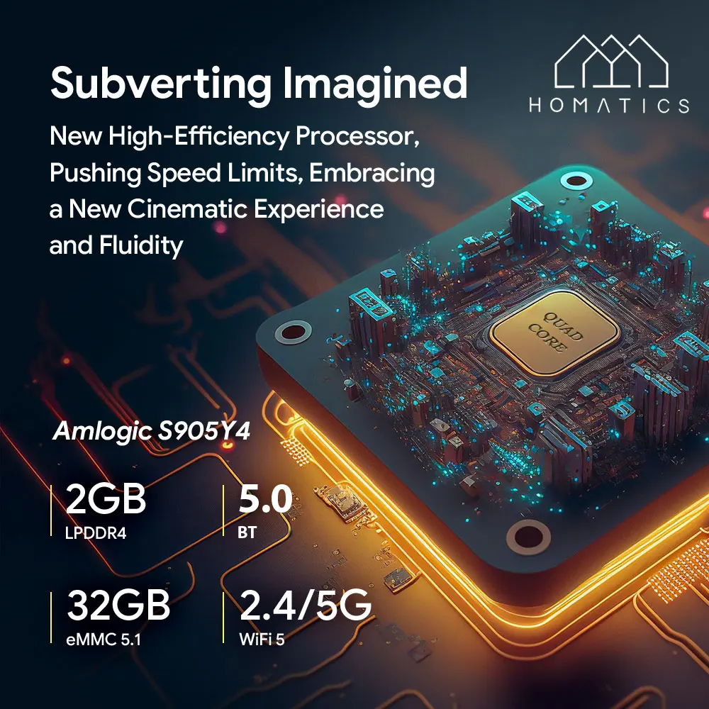 Homatic r lite 4k טלוויזיה תיבת אנדרואיד 11 עם netflix 4k מוסמך amlogic s905y4 2g32g dolby atos av1 h.265 2t2r wifi atv
