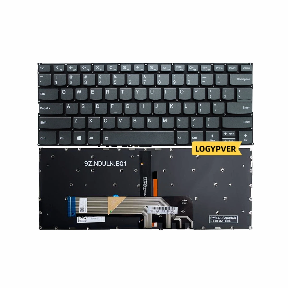 

Клавиатура для ноутбука Lenovo Flex 6-14IKB Yoga 730-13IKB 13IWL IKB IWL 530-14IKB 530-14ARR темно-серая с английской подсветкой