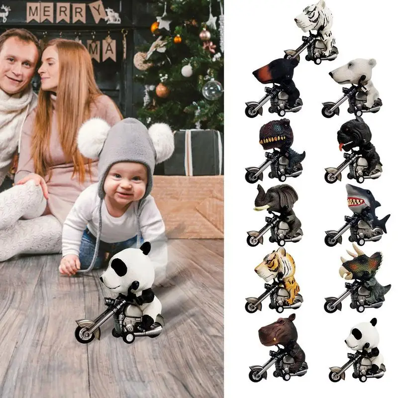 

Dinosaur Motorcycle Friction Powered Toy Action Figure Inertia Riding Motorcycle Animal Model Pull Back Car Toy Gift For Kids