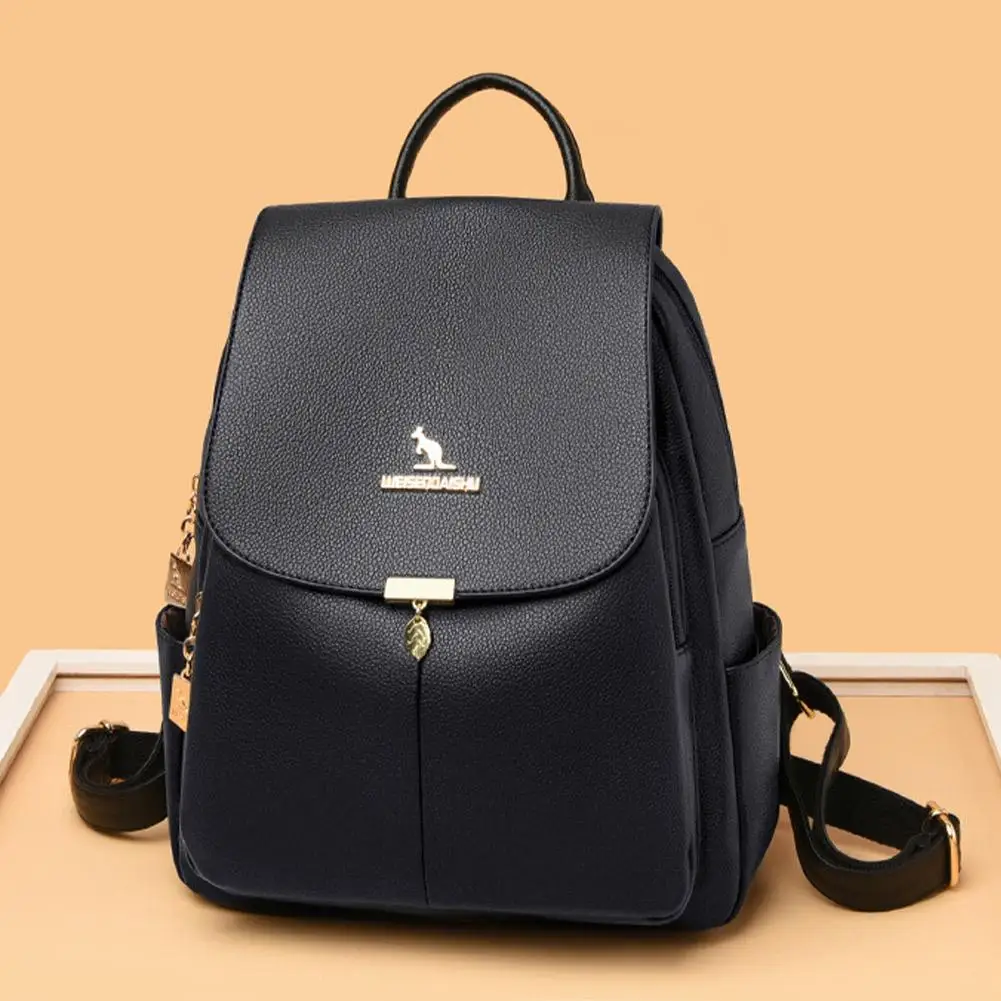 Leather Women's backpacks Large capacity Soft Leather Fashion Travel bag Daily Commuting bag College student schoolbag