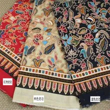 

100cm * 145cm Oriental Fabric Ethnic Style Cotton and Linen Printed Fabric Sewing Clothing Material By Meter