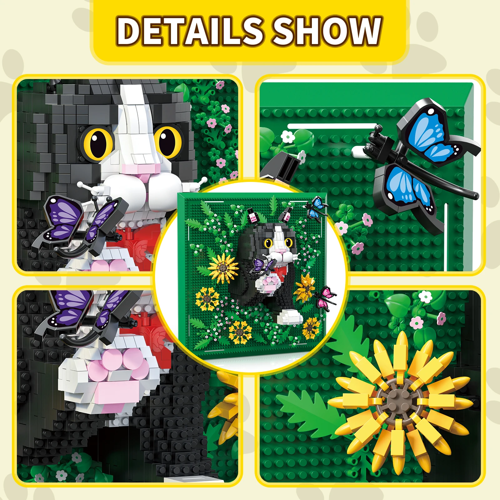 3D DIY Mini Building Block Toys Cat Rabbit Construction Brick Blocks Model Toys Creative Home Decor Decoration Model Adult Gift - 6