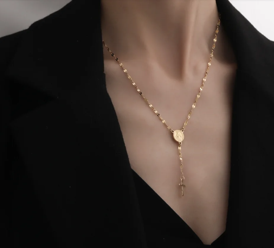 

Simple necklaces cross pendant chain titanium steel necklaces for women 2023 fashion jewelry