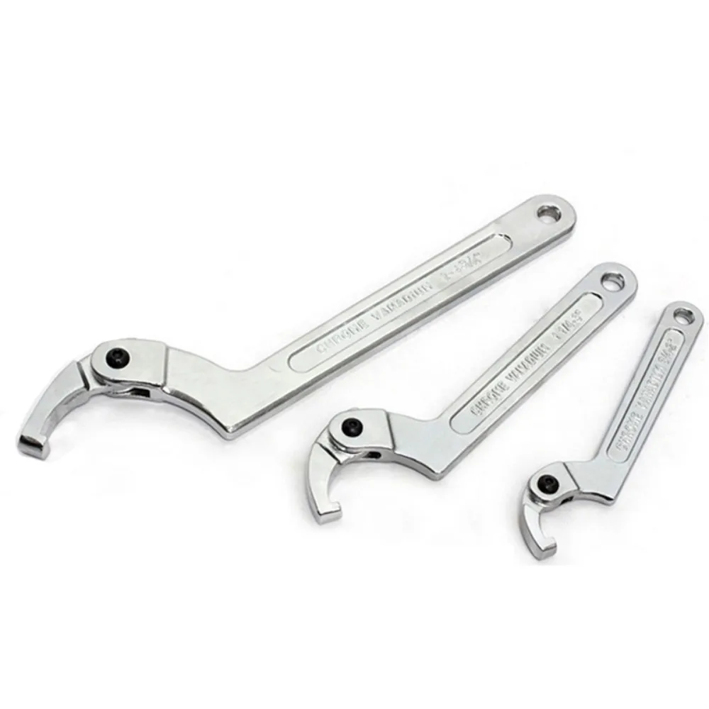 1PCS Adjustable Wrench Hook Spanner Square/Round Head CR-V Spanner Key for Round