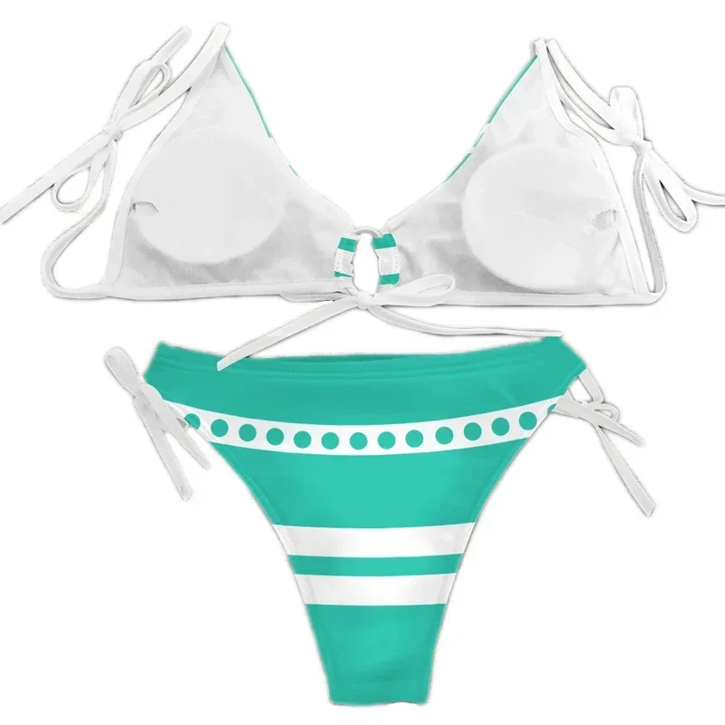 Anime Nami Cartoon Printing Swimsuit Bikini Cosplay Costume Women Sexy Summer Swimwear Outfits Halloween Party Suit