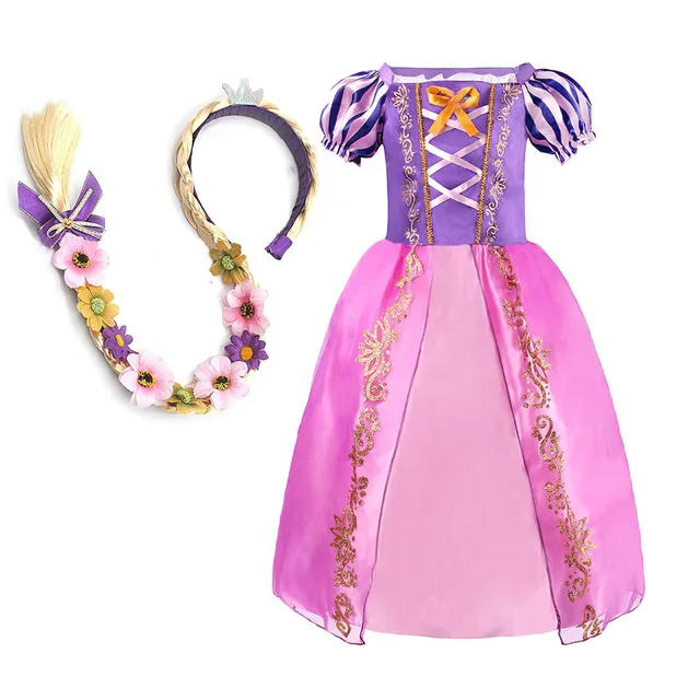 Robe raiponce pour enfants de 3 à 8 ans, Costume de fête emmêlé pour filles, fantaisie d'anniversaire, Cosplay, carnaval, Halloween 1