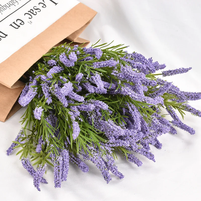 Elegant Artificial Lavender and White Floral Bouquet for Home and Event Décor
