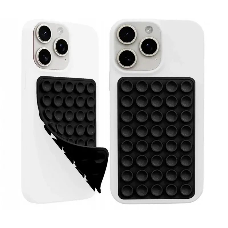 2-in-1 Suction Cup Phone Grip with 360° Rotating Stand - Food-Grade Silicone Anti-Slip Pad for Hands-Free Videos & Selfies