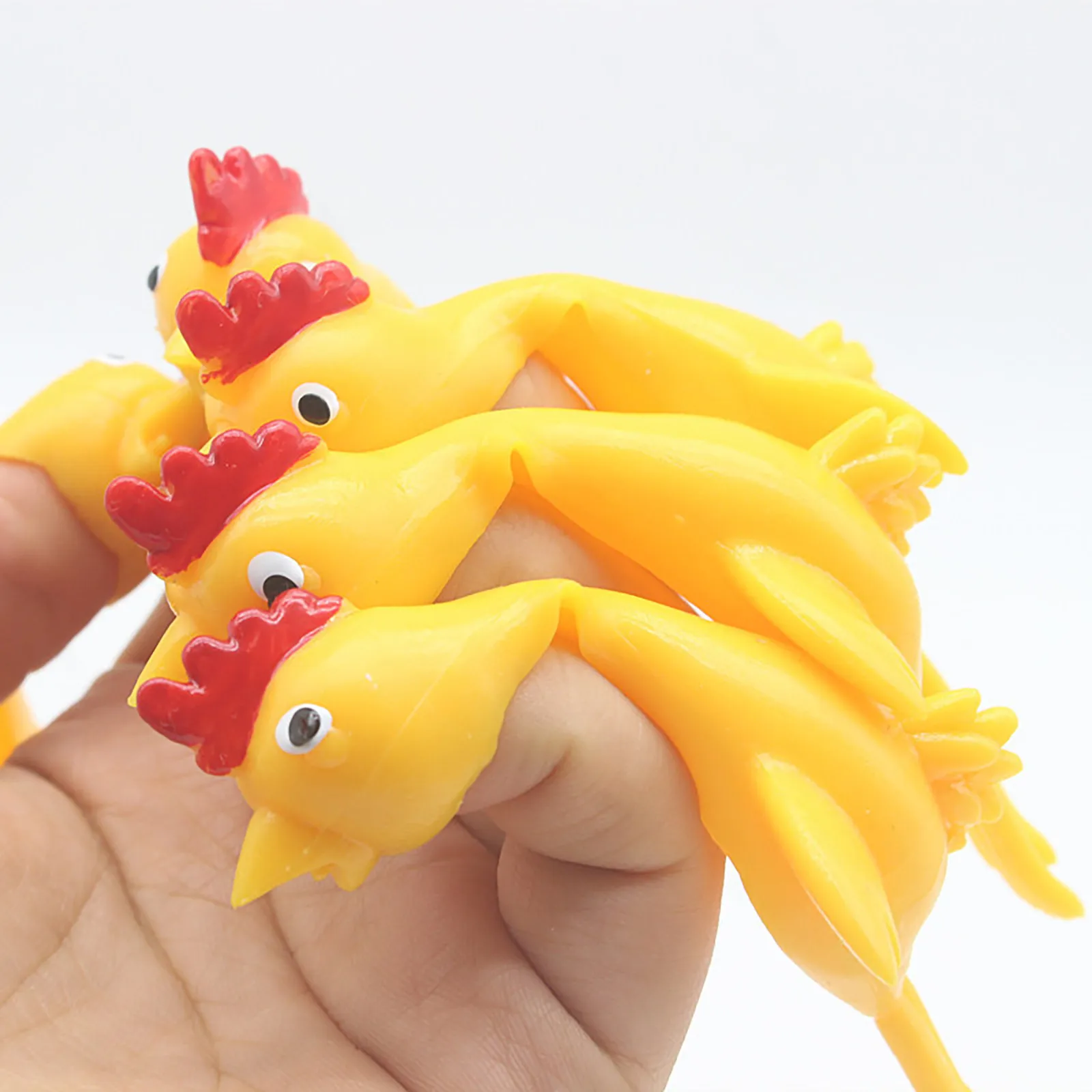 

Fidget Toys Антистресс Funny Soft 4 Pcs Creative Ejection Chicken Toy Light Rubber Finger Prank Flying Toy Squishy Antistress