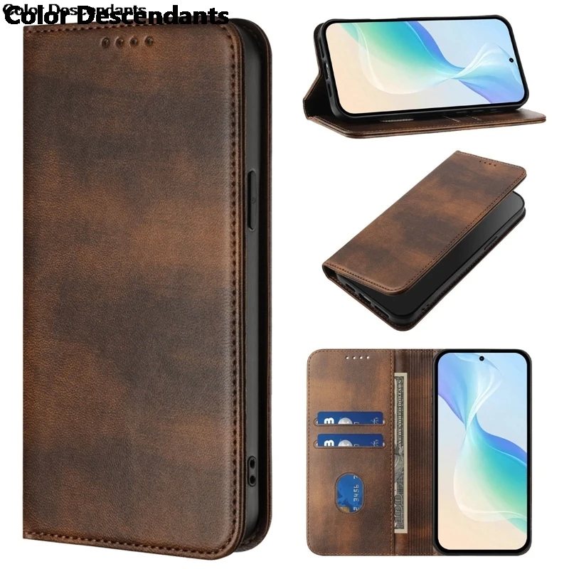 Luxury Leather Magnetic Wallet Case - Enhanced Protection