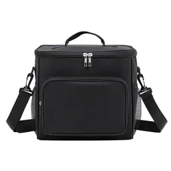Durable Oxford Cloth Insulated Lunch & Picnic Tote Bag (Black)