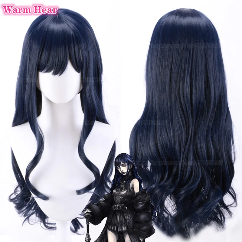 Gioco Ffsniv Gaia Parrucca Cosplay Ff14 Gaia Parrucca 80Cm Lunghi Riccioli Blu Capelli Resistenti Al Calore Halloween Final Fantasy Siv Parrucche + Pa
