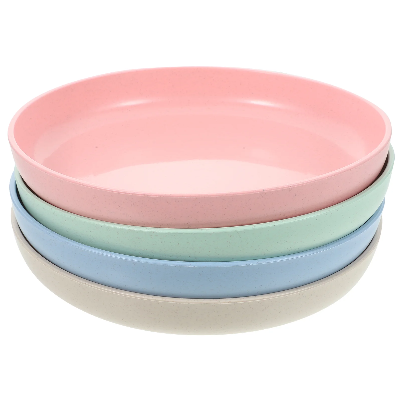 

4 Pcs Plate Food Dish Vegetable Round Serving Polypropylene (pp) Dinner Plates