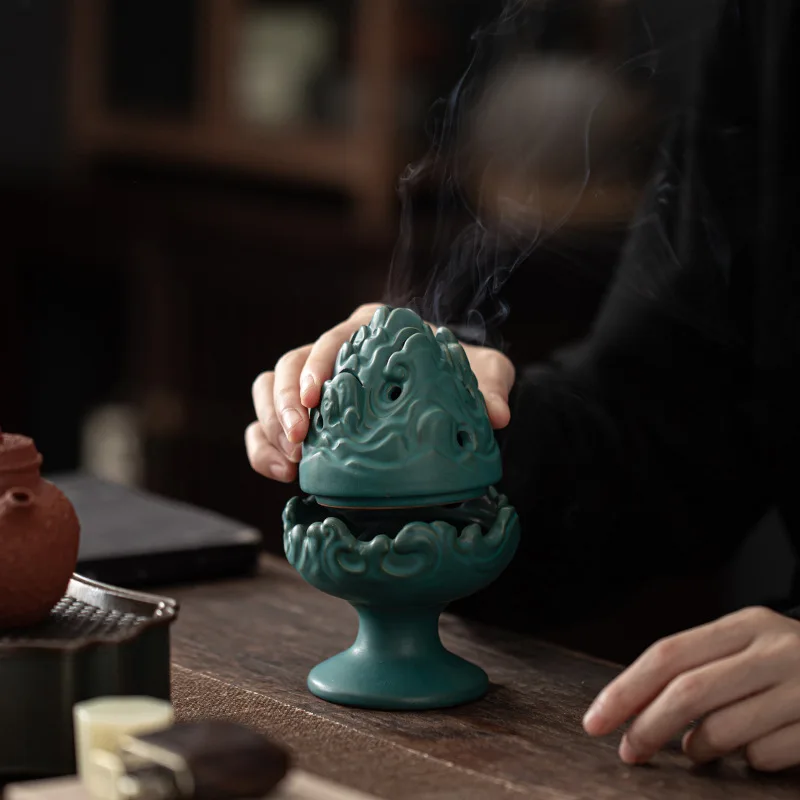 0050 Incense Burner Ceramic Antique Household Incense Burner Simple Creative Indoor Soft Decorations Desktop Car Ornaments
