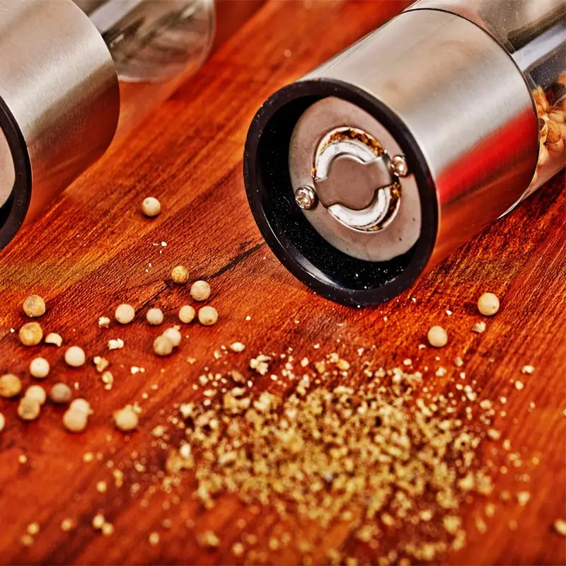 304 Stainless Steel Manual Pepper Grinder Faucet Shape Black Pepper Mill Seasoning Bottle Food Safe Ceramic Burr Salt Grinder