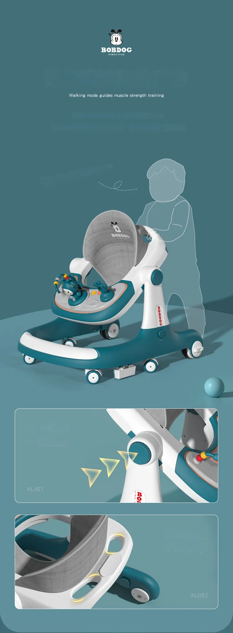 Multi-Functional Anti-Flip Baby Stroller Baby Walker Can Sit And Push Starting Car