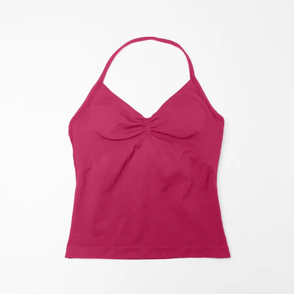 NCLAGEN Women's Strappy Yoga Vest - Impact Longline Sports Top with Stylish Back Design