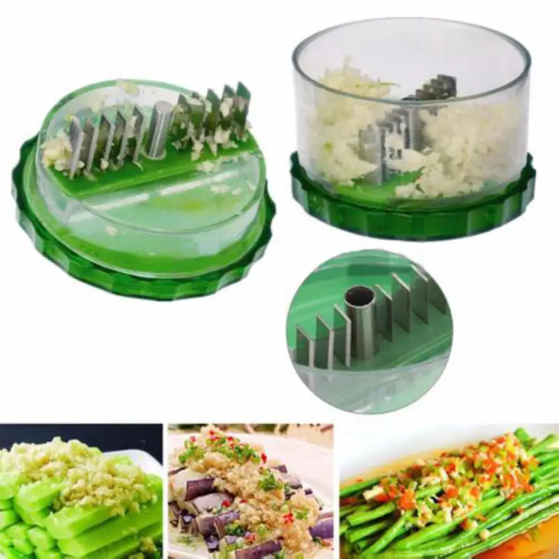 

Garlic Press Chopper Ginger Mincer Garlic Grater Mini Portable ABS Stainless Steel Garlic Press Chopper Slicer Hand Presser Grin