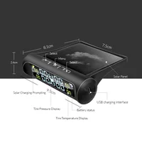 E-ACE Solar Power TPMS Car Tire Pressure Alarm Monitor System Auto Security Alarm Systems Tyre Pressure Temperature Warning 6